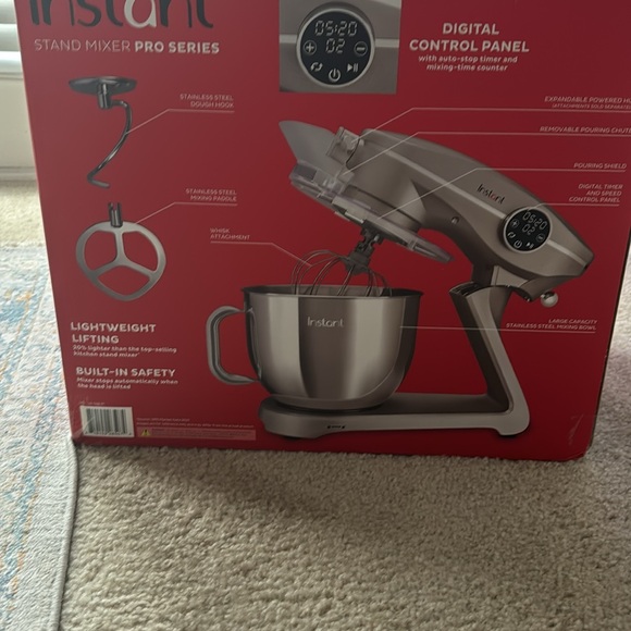 Instant ®️Stand Mixer Pro Series, Silver 600watts - Picture 3 of 4